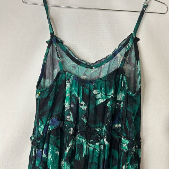 World Market Midi Tropical Dress Green S/M NWT - Picture 5 of 8